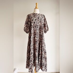 ASOS Design Leopard Print Midi Smock Dress US 0